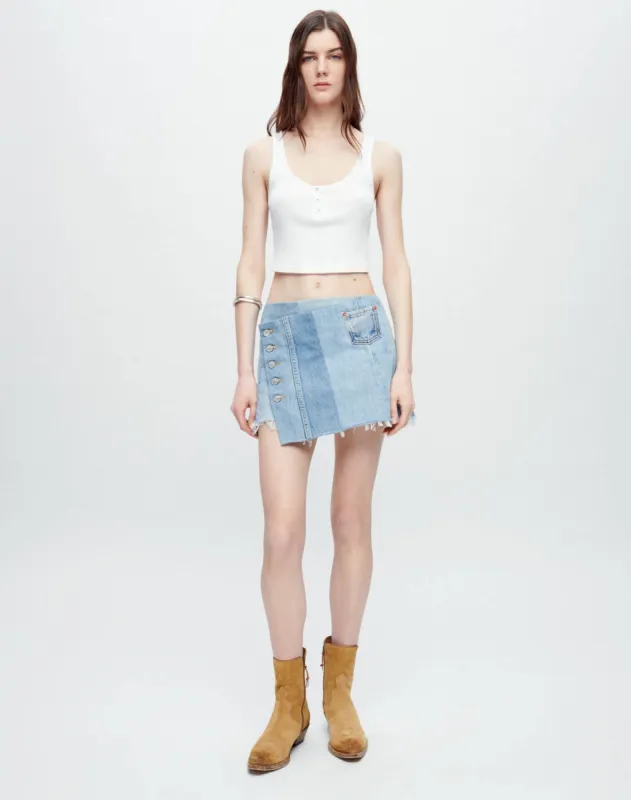 Hanes Henley Tank - Optic White made by Hanes