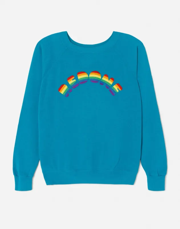 Upcycled "RE/DONE Arc" Sweatshirt - Teal sold by Re/Done