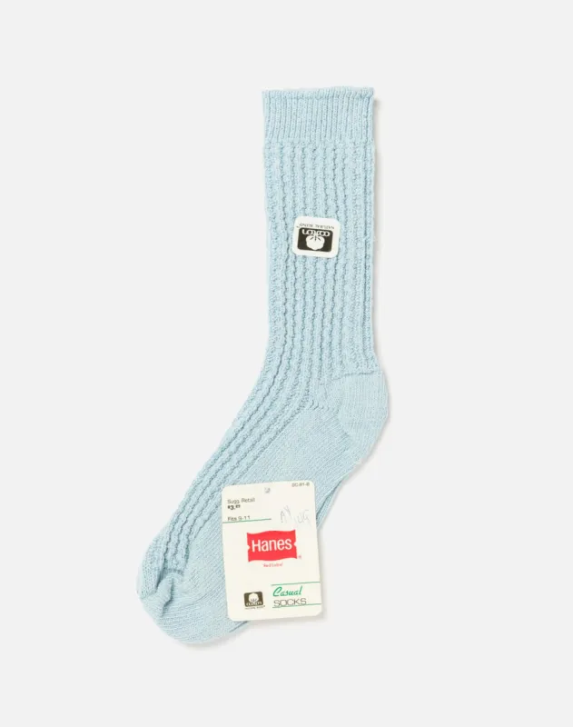 Vintage 1970s Blue Deadstock Socks - #15 sold by Re/Done