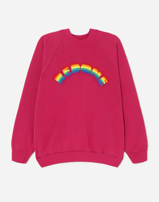 Upcycled "RE/DONE Arc" Sweatshirt - Magenta sold by Re/Done