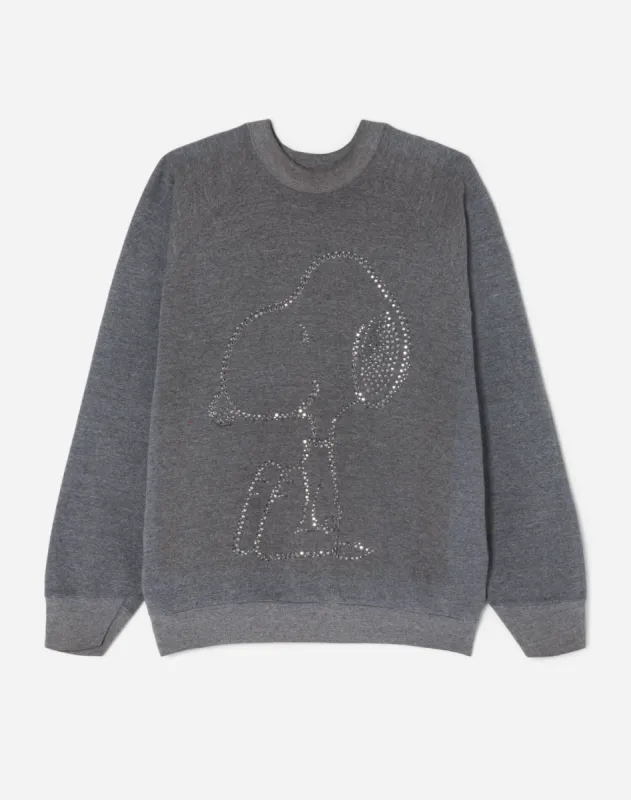 Upcycled "Snoopy Sparkle" Sweatshirt - Grey sold by Re/Done