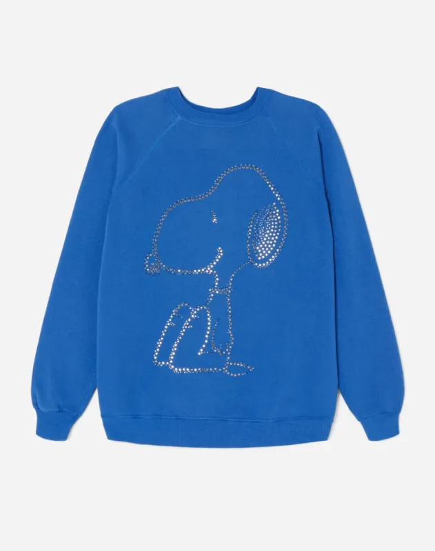 Upcycled "Snoopy Sparkle" Sweatshirt - Blue sold by Re/Done