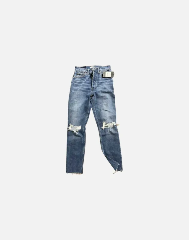 Comfort Stretch High Rise Ankle Crop - Dusk Destroy sold by Re/Done