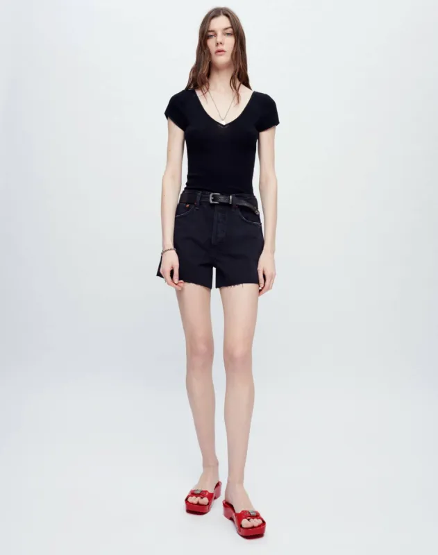 90s Low Slung Short - Washed Black sold by Re/Done