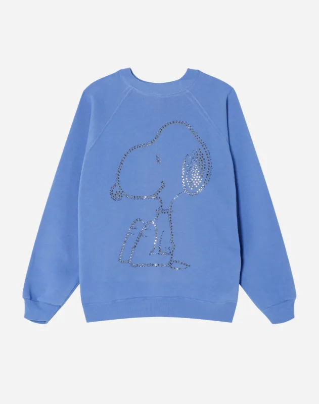 Upcycled "Snoopy Sparkle" Sweatshirt - Periwinkle sold by Re/Done