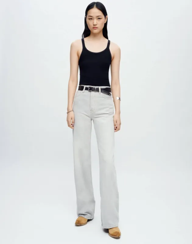 Hanes Ribbed Tank - Black with Rhinestones made by Hanes