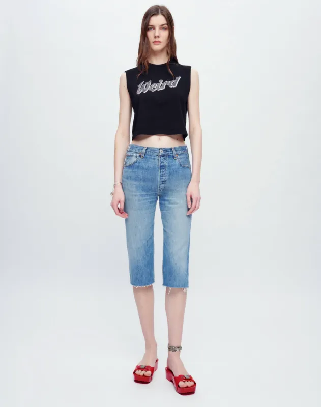 Baby Muscle Tank "Weird" - Black made by Re/Done