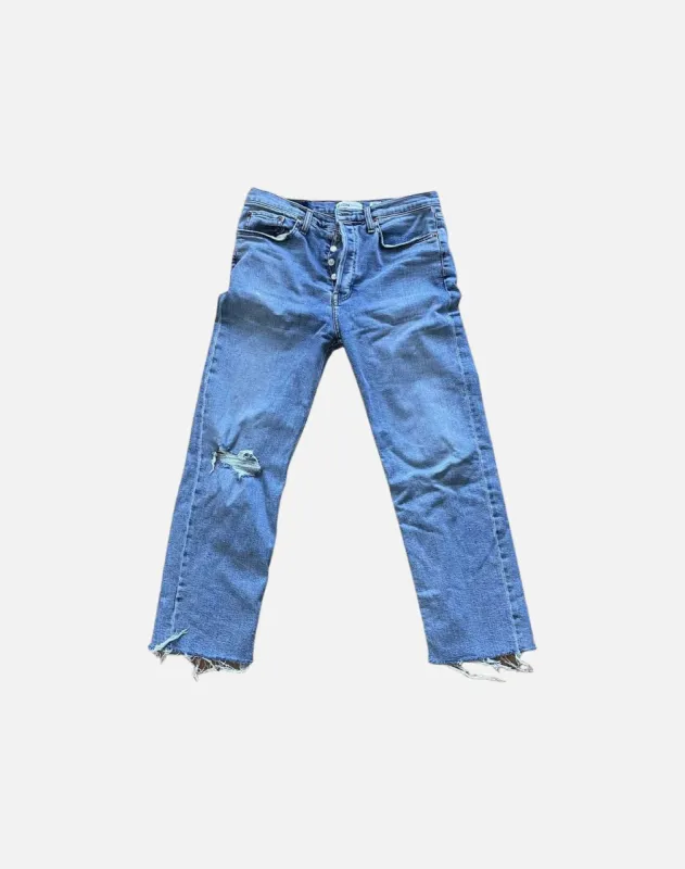 Comfort Stretch High Rise Stove Pipe - Cloudy Blue made by Re/Done