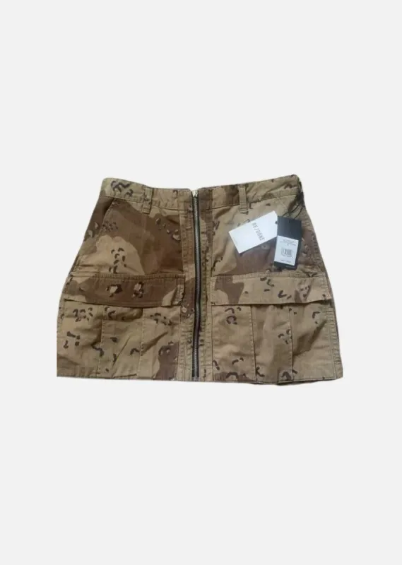 Upcycled Cargo Skirt - Desert Camo sold by Re/Done