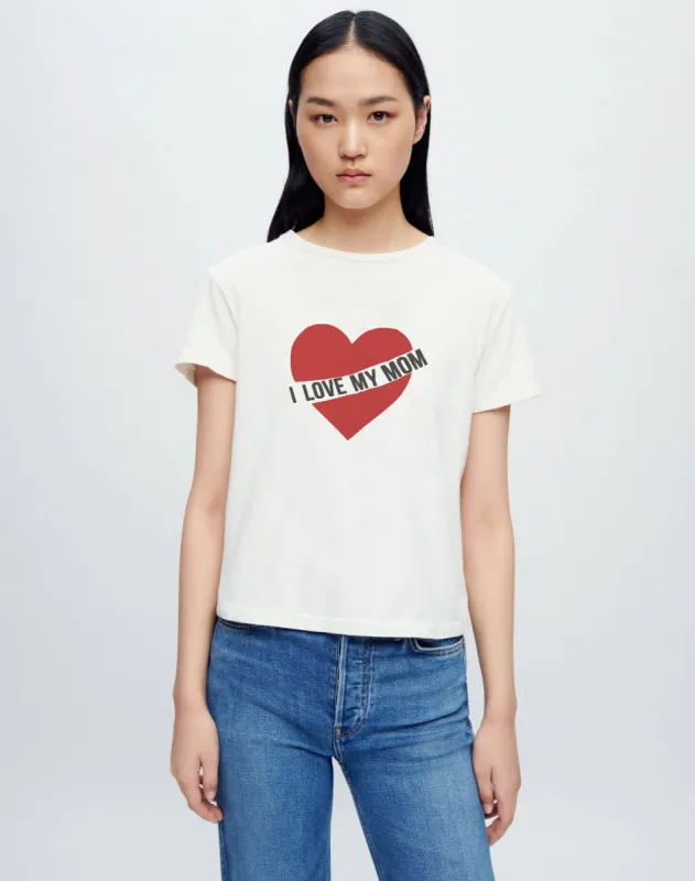 Classic Tee "I Love My Mom" - Vintage White sold by Re/Done