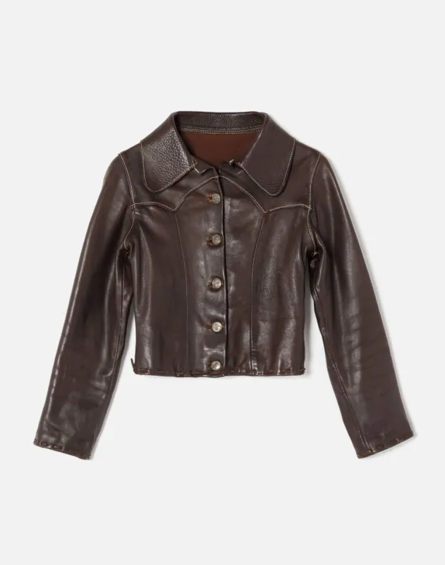 70s Handmade Leather Jacket sold by Re/Done
