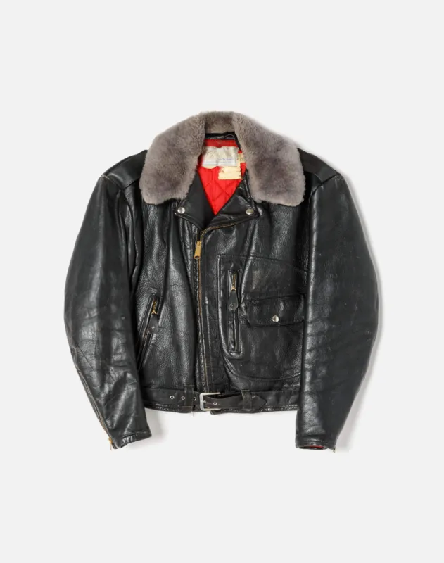 50s Motorcycle Leather Jacket With Collar sold by Re/Done