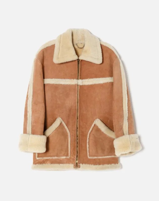 50s Shearling Suede Jacket made by Re/Done
