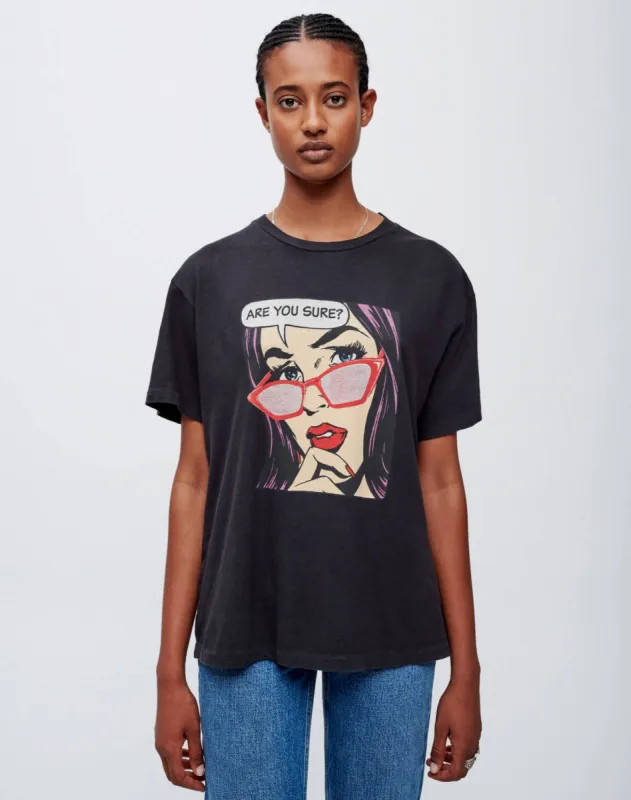 90s Easy "Are You Sure" Tee - Washed Black made by Re/Done