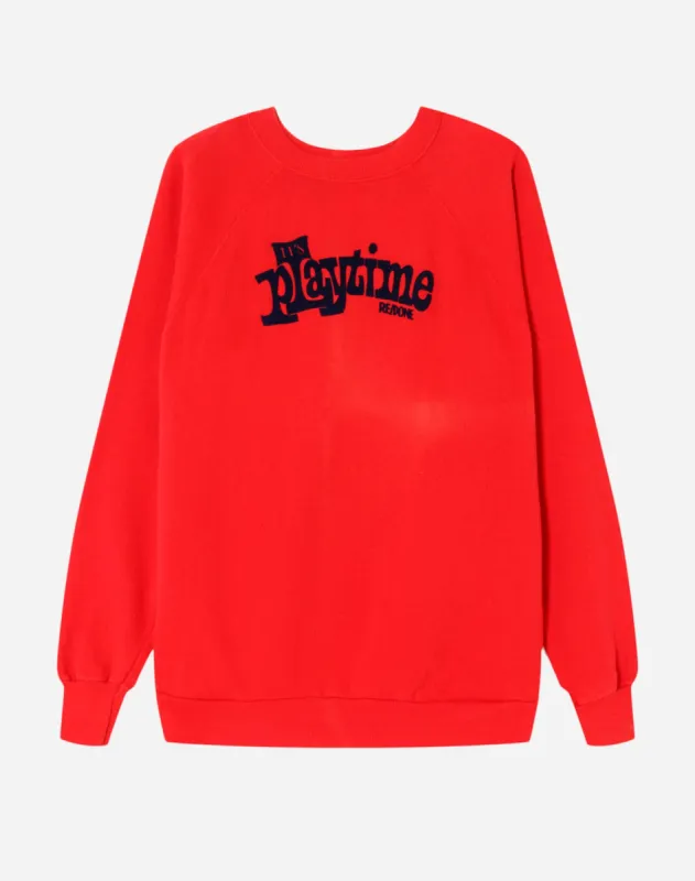 Upcycled "Playtime" Sweatshirt - Red sold by Re/Done