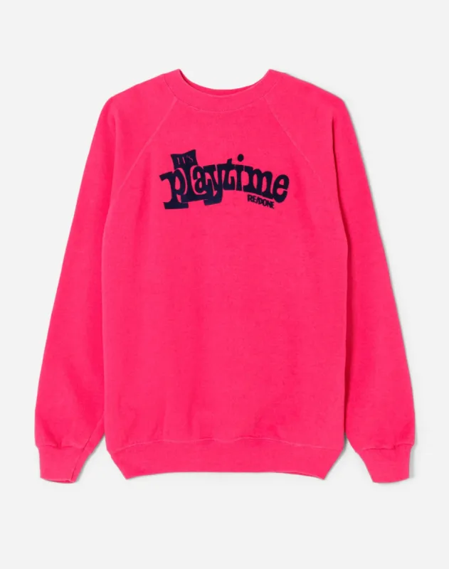 Upcycled "Playtime" Sweatshirt - Magenta sold by Re/Done