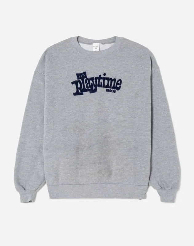 Upcycled "Playtime" Sweatshirt - Grey sold by Re/Done