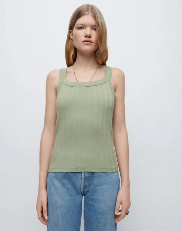 90s Variegated Rib Tank - Sage sold by Re/Done