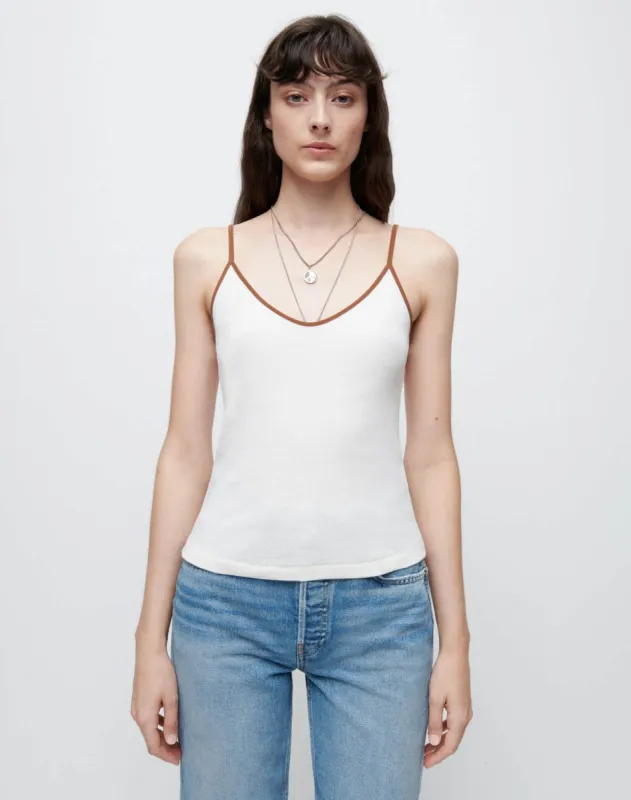 90s Spaghetti Strap Tank - Vintage Ivory With Sienna made by Re/Done