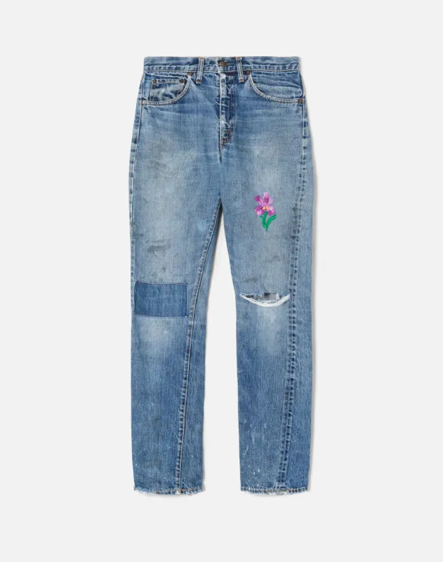 70s Levi's Patched Embroidered 505 Jeans -#12 made by Re/Done