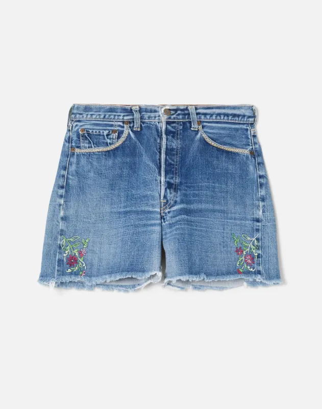 1973 Levi's 501 Embroidered Shorts -#11 sold by Re/Done