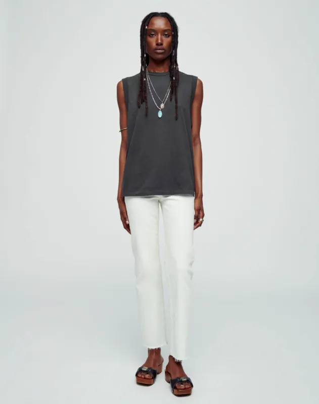 Hanes Oversized Muscle Tank - Washed Black sold by Re/Done