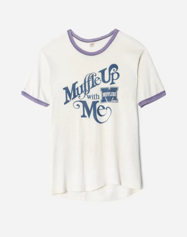 70s "Muffle Up With Me" Ringer Tee -#25 sold by Re/Done