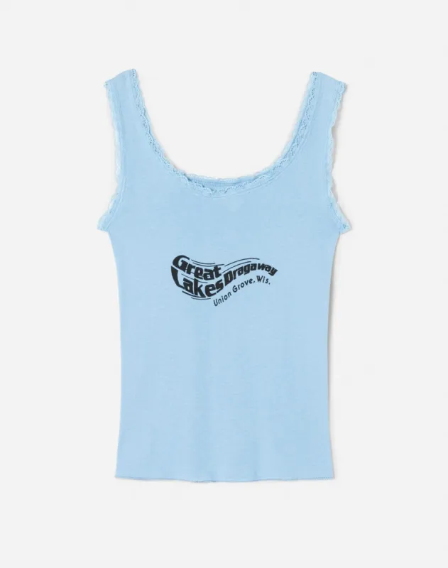 80s Dragway Lace Trim Tank Top -#24 made by Re/Done