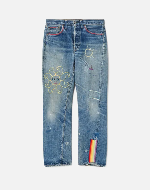 70s Levi's Embroidered Selvedge Big E 501 Jeans -#10 made by Re/Done