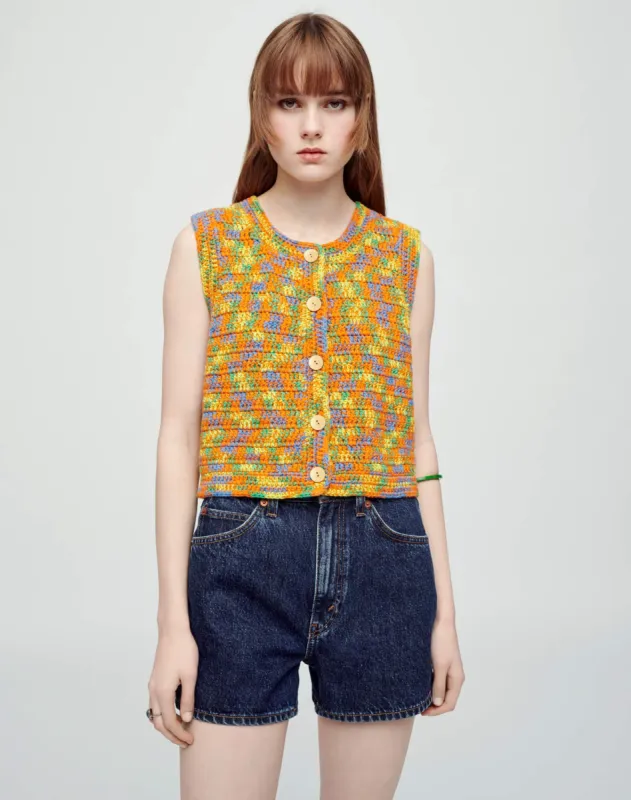 90s Cardigan Vest - Multi Space Dye made by Re/Done