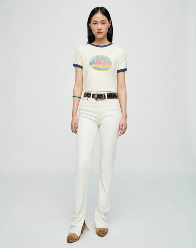 Ringer "Dirty Shirley" Tee  - Vintage Ivory with Midnight sold by Re/Done