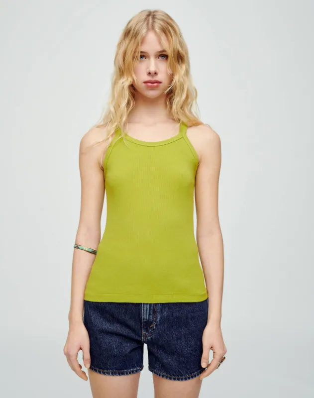 Ribbed Tank - Wasabi made by Re/Done