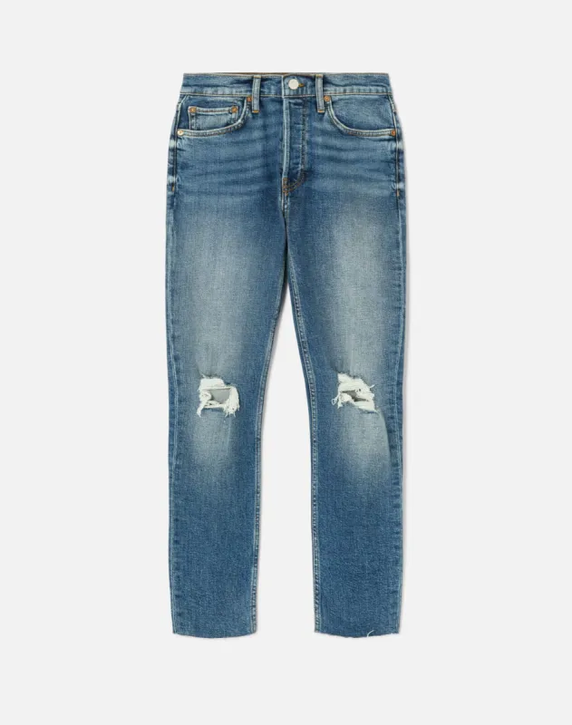 Comfort Stretch High Rise Ankle Crop - Dusk Destroy sold by Re/Done