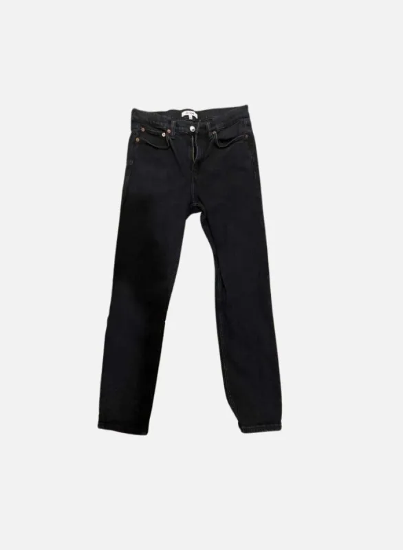 Extra Stretch Mid Rise Ankle Crop - Jet Blue Black sold by Re/Done