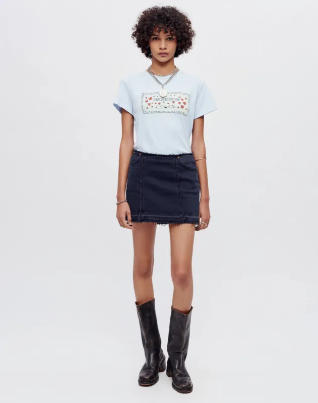 Classic "Snoopy Love" Tee - Baby Blue sold by Re/Done