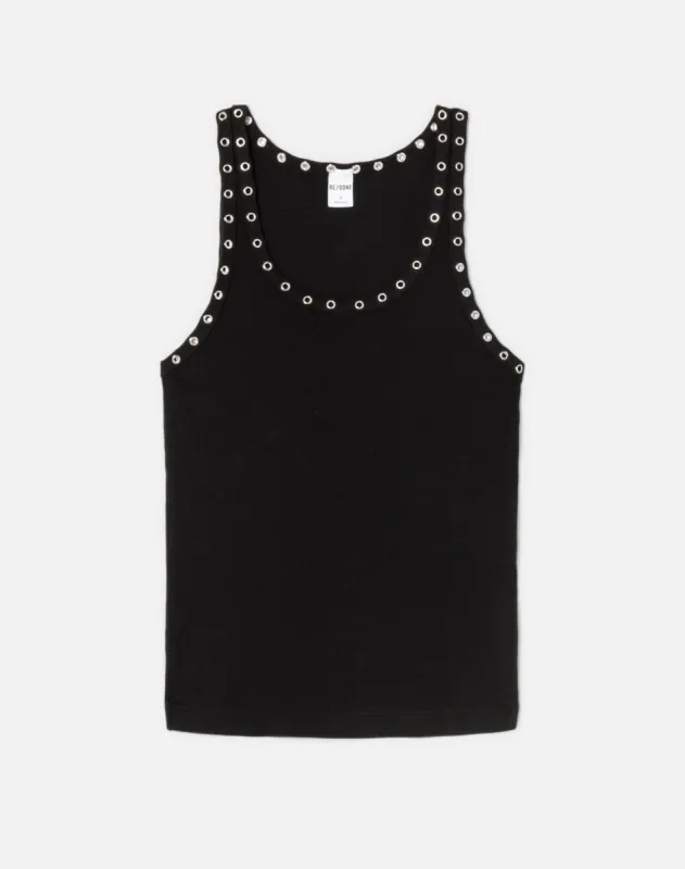 Eyelet Tank - Black sold by Re/Done