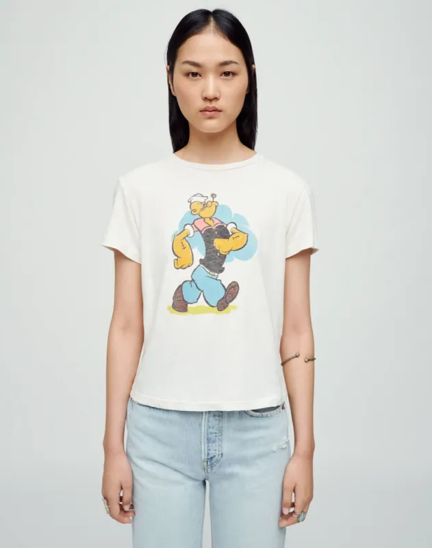 “RE DONE” Micro Tee Popeye VintageIvory Micro Tee Popeye Vintage Ivory – blueandcream
