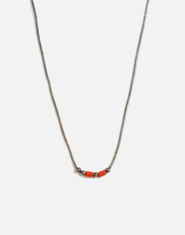 70s Navajo Liquid Silver Coral Choker - #40 sold by Re/Done