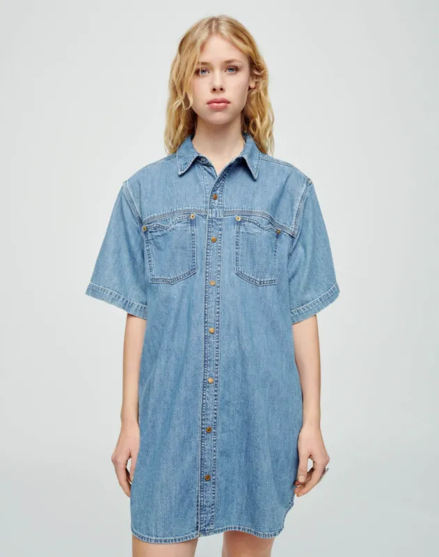 Oversized Shirt Dress - Stoned Ciel made by Re/Done
