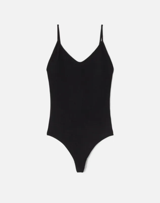 Spaghetti Strap Bodysuit - Black sold by Re/Done