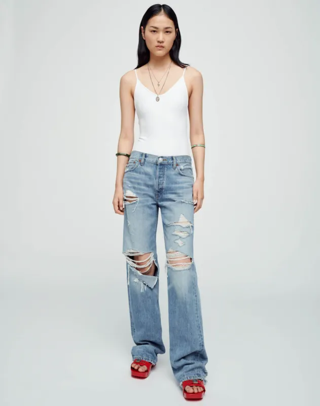 Spaghetti Strap Bodysuit - White made by Re/Done