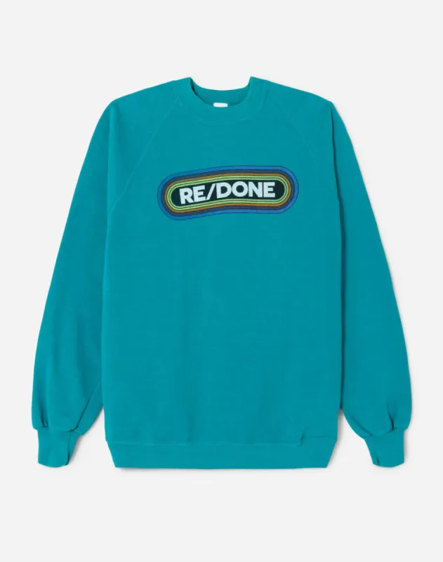 Upcycled "RE/DONE Rainbow" Sweatshirt - Green sold by Re/Done