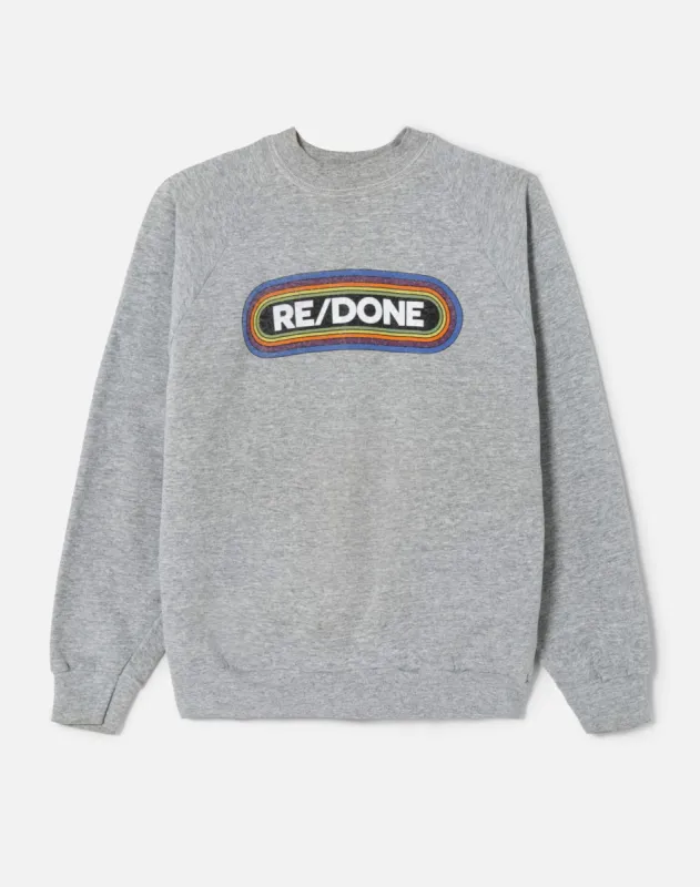 Upcycled "RE/DONE Rainbow" Sweatshirt - Grey sold by Re/Done