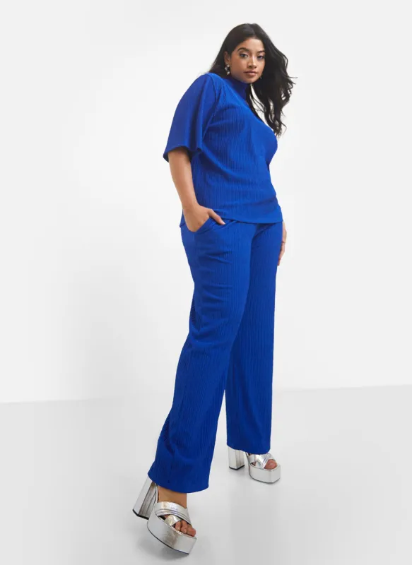 Monique Textured Wide Leg Pants sold by Rebdolls