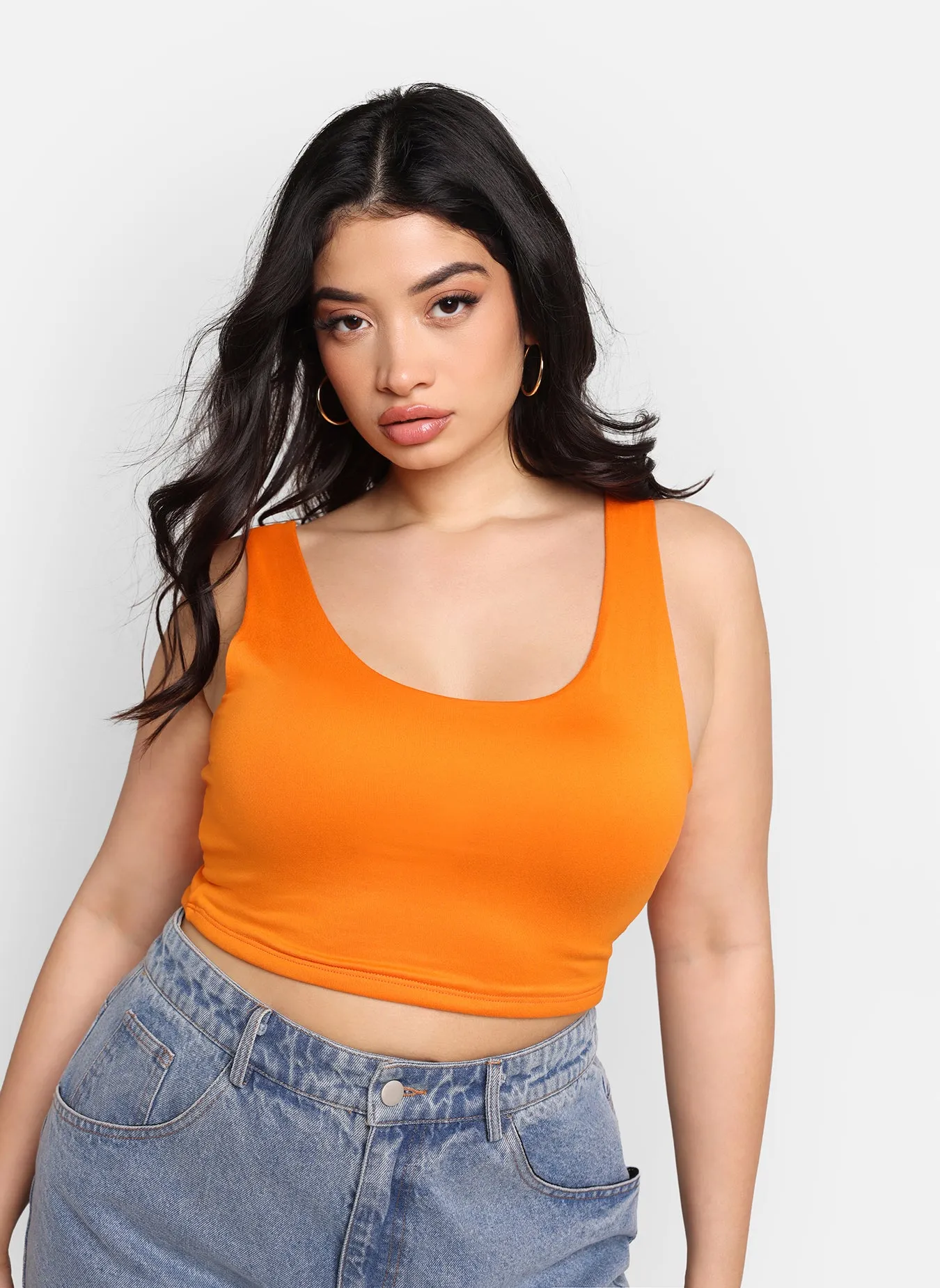 Essential Scoop Neck Crop Top - Orange sold by Rebdolls product image thumbnail 4