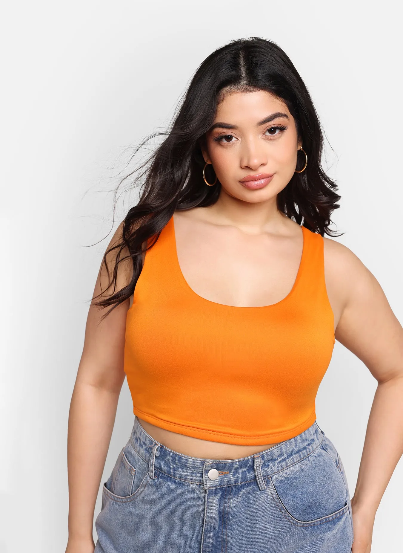 Essential Scoop Neck Crop Top - Orange sold by Rebdolls product image thumbnail 2