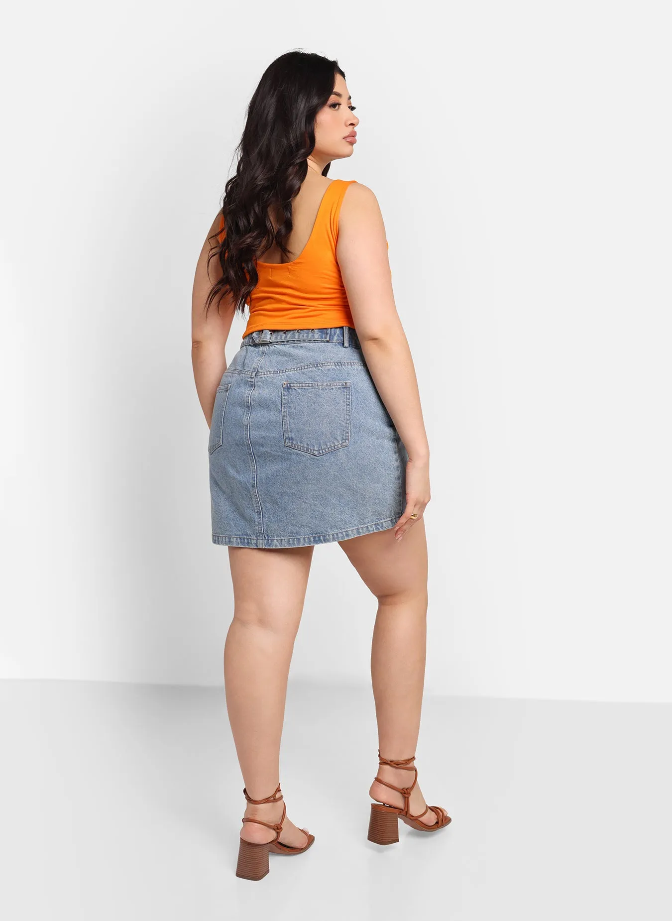 Essential Scoop Neck Crop Top - Orange sold by Rebdolls product image thumbnail 5