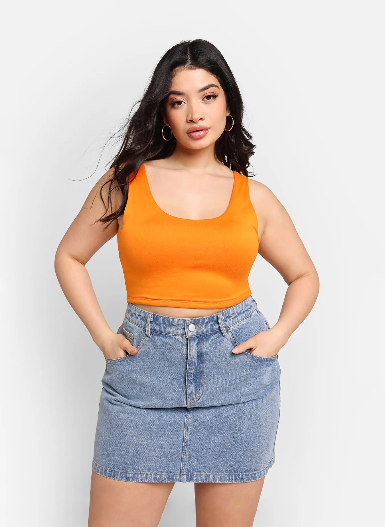 Essential Scoop Neck Crop Top - Orange sold by Rebdolls