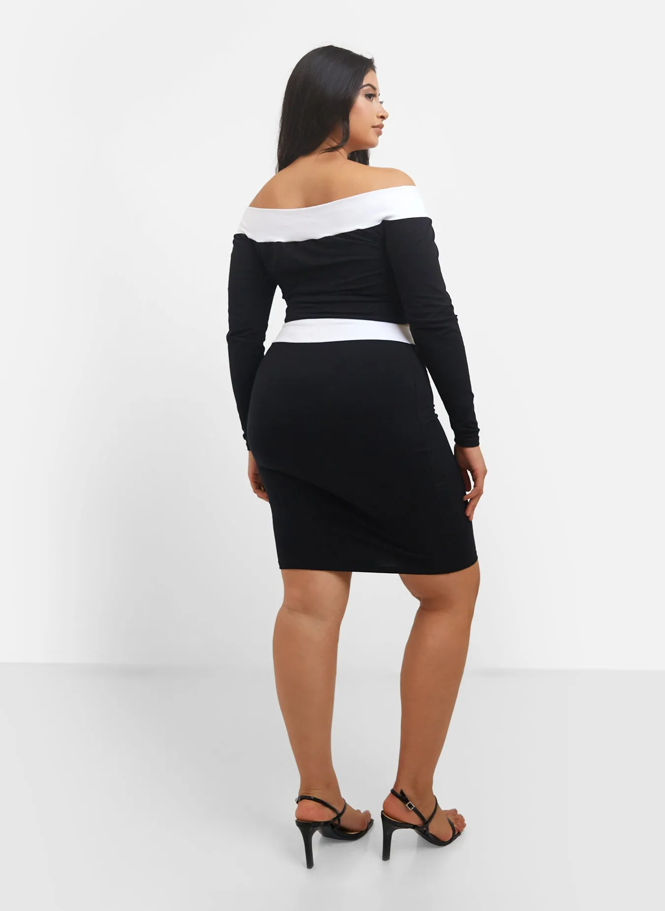Thalia Colorblock Mini Bodycon Skirt - Black & White sold by Rebdolls product image thumbnail 4