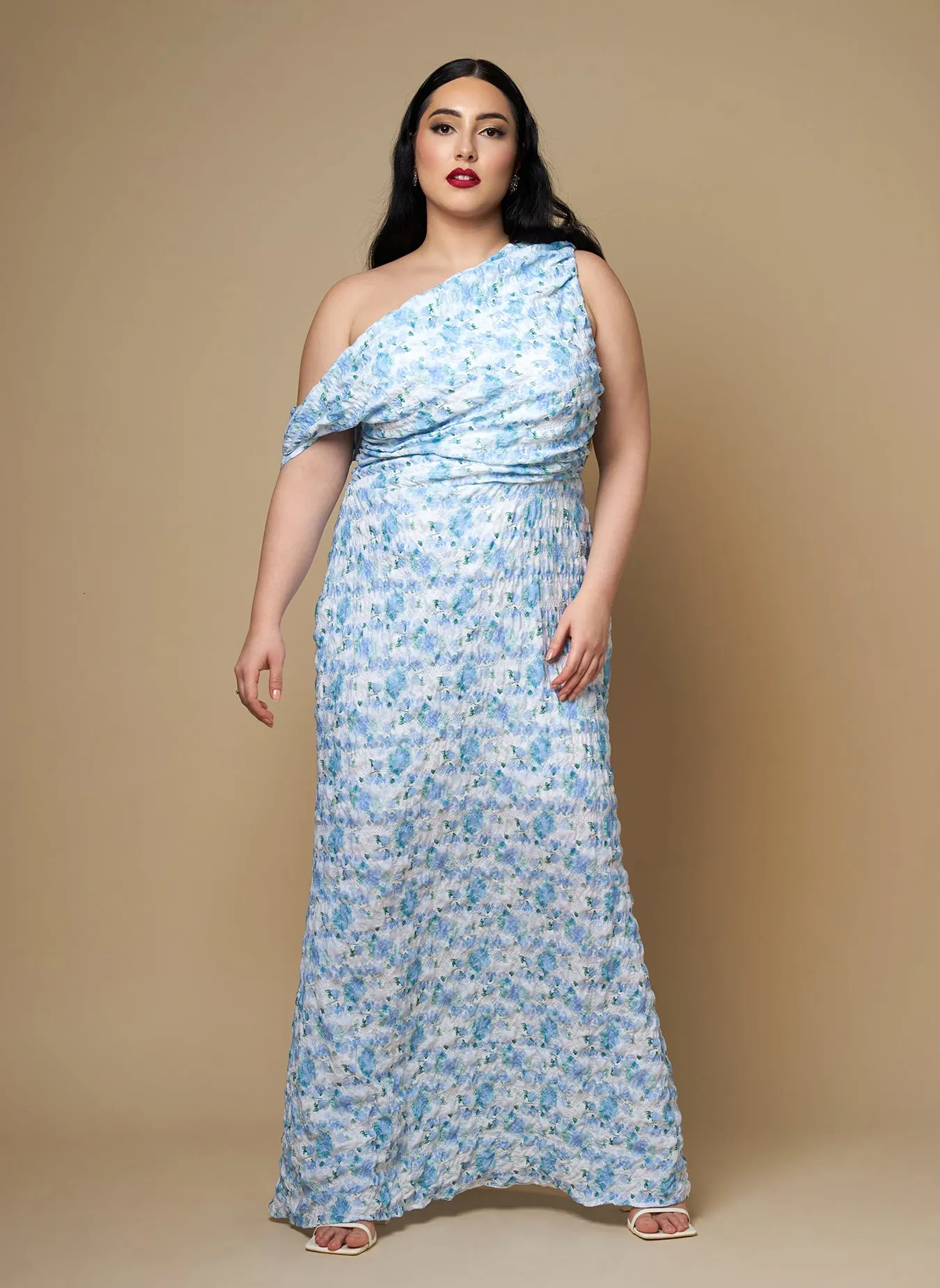 Forget Me Not Floral Asymmetrical Maxi Bodycon Dress sold by Rebdolls product image thumbnail 4